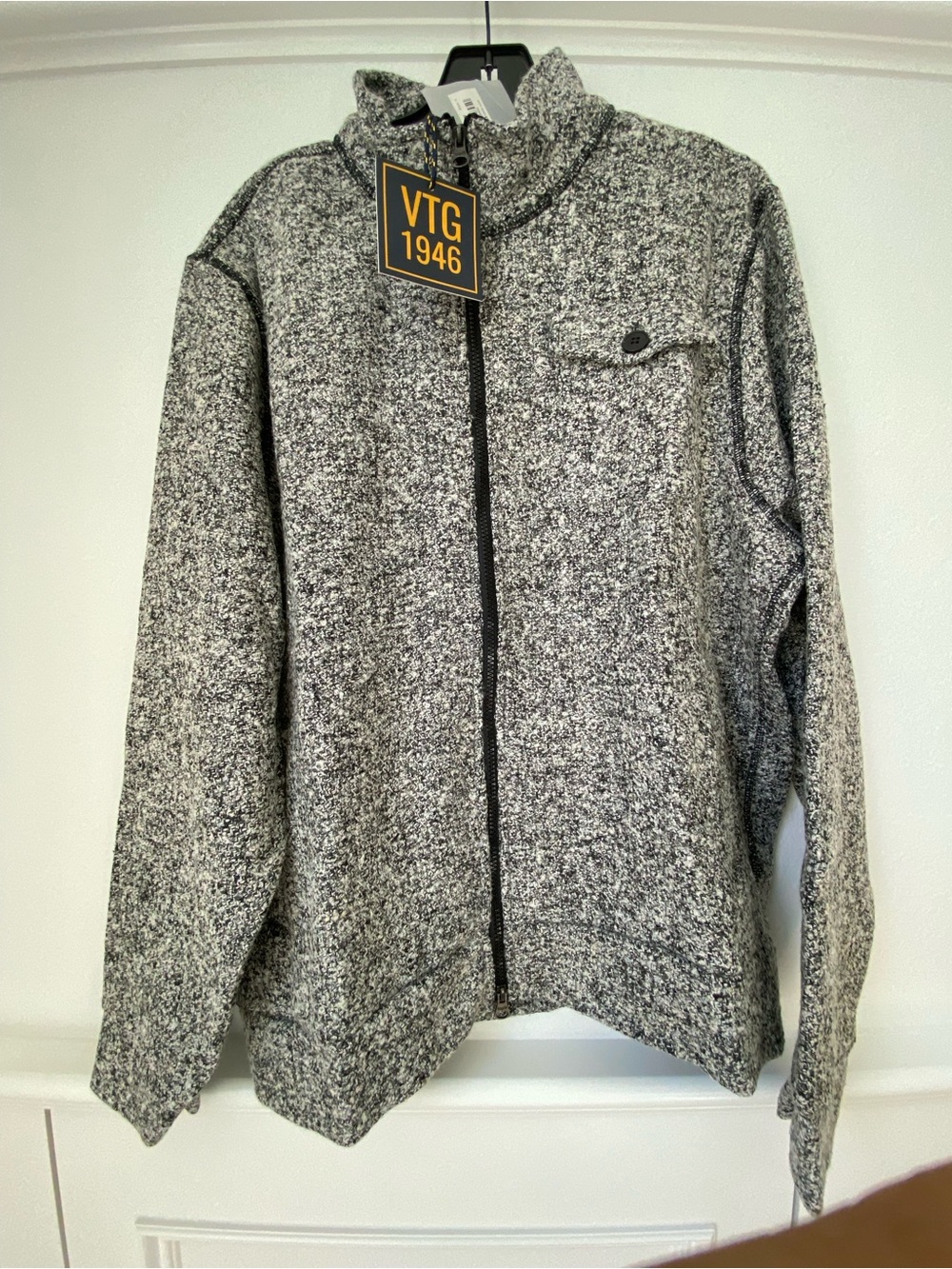VTG 1945 Men’s Marled Grey Full-Zip Cardigan